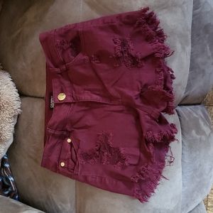 Celebrity pink jean shorts